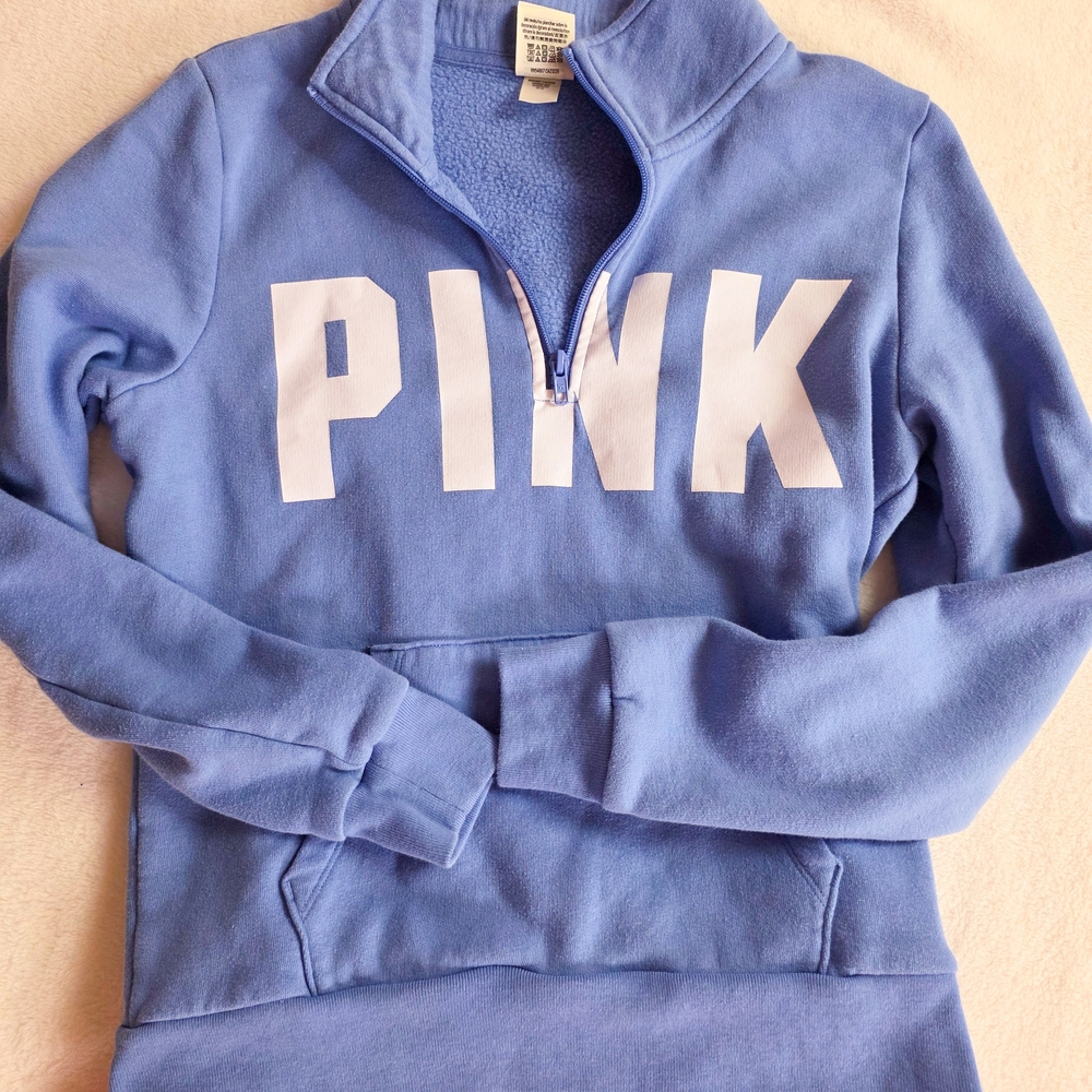 PINK Victoria's Secret Light Blue Cowl Neck Sweater